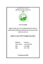 Đánh giá hiệu quả của phương pháp diệt mối lây nhiễm tại phường phan đình phùng – thành phố thái nguyên – tỉnh thái nguyên.