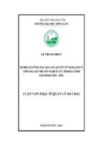 Đánh giá công tác đấu giá quyền sử dụng đất ở trên địa bàn huyện nghi xuân, tỉnh hà tĩnh giai đoạn 2011   2016