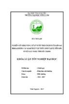 Nghiên cứu khả năng xử lý nước thải chăn nuôi lợn sau biogas bằng các loài thực vật thủy sinh tại xã yên sơn   huyện lục nam   tỉnh bắc giang.