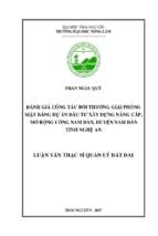 Đánh giá công tác bồi thường giải phóng mặt bằng dự án đầu tư xây dựng nâng cấp, mở rộng cống nam đàn, huyện nam đàn, tỉnh nghệ an