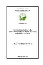 Nghiên cứu một số đặc điểm bệnh care ở chó tại thành phố bắc giang và biện pháp can thiệp