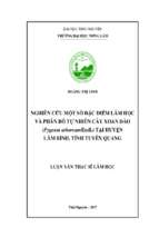 Nghiên cứu một số đặc điểm lâm học và phân bố tự nhiên cây xoan đào (pygeum arboreum endl.) tại huyện lâm bình, tỉnh tuyên quang