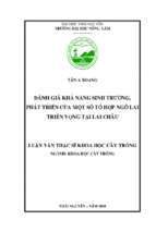 Đánh giá khả năng sinh trưởng, phát triển của một số tổ hợp ngô lai triển vọng tại tỉnh lai châu