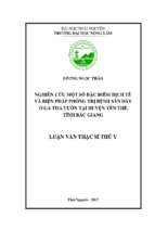 Nghiên cứu đặc điểm dịch tễ và biện pháp phòng trị bệnh sán dây ở gà thả vườn tại huyện yên thế, tỉnh bắc giang