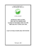 Đánh giá chất lượng môi trường không khí tại một số mỏ khai thác đá vôi trên địa bàn tỉnh lạng sơn