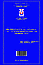 Kế toán mua bán hàng hóa tại công ty cổ phần phần mềm quản lý doanh nghiệp fast (tại chi nhánh tphcm)