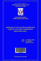 Ảnh hưởng của mtgase đến đặc điểm chất lượng sữa chua thay thế một phần protein đậu nành