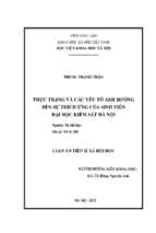 Thực trạng và các yếu tố ảnh hưởng đến sự thích ứng của sinh viên trường đại học kiểm sát hà nội