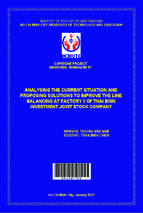 Analysing the current situation and proposing solutions to improve the line balancing at factory 1 of thai binh investment joint stock company