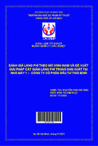 Đánh giá lãng phí theo mô hình wam và đề xuất giải pháp cắt giảm lãng phí trong sản xuất tại nhà máy 1   công ty cổ phần đầu tư thái bình