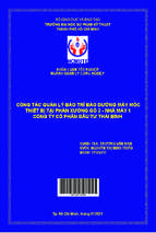 Công tác quản lý bảo trì bảo dưỡng máy móc thiết bị tại phân xưởng gò 2   nhà máy 1 công ty cổ phần đầu tư thái bình
