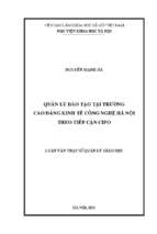 Quản lý đào tạo tại trường  cao đẳng kinh tế công nghệ hà nội  theo tiếp cận cipo