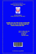 Nghiên cứu các yếu tố ảnh hưởng đến tổn thất và tối ưu trường nhiệt độ trong phòng điều hòa ngành công nghệ kỹ thuật nhiệt