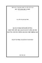 Quản lý hoạt động bồi dưỡng  giáo viên tiểu học quận nam từ liêm, hà nội   đáp ứng chương trình giáo dục phổ thông 2018 