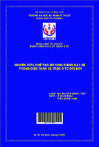 Nghiên cứu, chế tạo mô hình giảng dạy hệ thống điện thân xe trên ô tô đời mới ngành công nghệ kỹ thuật ô tô