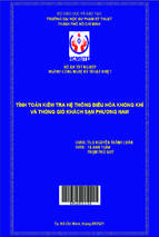 Tính toán kiểm tra hệ thống điều hòa không khí và thông gió khách sạn phương nam ngành công nghệ kỹ thuật nhiệt