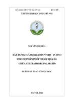 Xây dựng tương quan in vitro   in vivo cho hệ phân phối thuốc qua da chứa i   tetrahydropalmatin