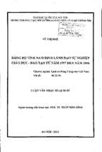 Đảng bộ tỉnh nam định lãnh đạo sự nghiệp giáo dục đào tạo từ năm 1997 đến năm 2006