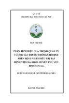 Phân tích tính hiệu quả trong quản lý tương tác thuốc chống chỉ định trên bệnh nhân điều trị tại bệnh viện đa khoa huyện phù yên, tỉnh sơn la