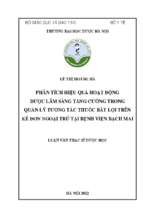 Phân tích hiệu quả hoạt động dược lâm sàng tăng cường trong quản lý tương tác thuốc bất lợi trên kê đơn ngoại trú tại bệnh viện bạch mai