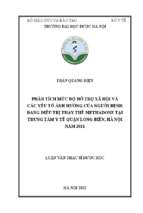 Phân tích mức độ hỗ trợ xã hội và các yếu tố ảnh hưởng của người bệnh đang điều trị thay thế methadone tại trung tâm y tế quận long biên, hà nội năm 2021