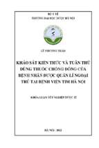 Khảo sát kiến thức và tuân thủ dùng thuốc chống đông của bệnh nhân được quản lí ngoại trú tại bệnh viện tim hà nội