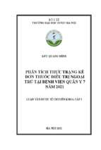 Phân tích thực trạng kê đơn thuốc điều trị ngoại trú tại bệnh viện quân y 7 năm 2021