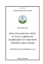 Phân tích danh mục thuốc sử dụng tại bệnh viện đa khoa khu vực tháp mười   tỉnh đồng tháp năm 2020