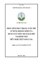 Phân tích thực trạng tuân thủ sử dụng kháng sinh của người bệnh điều trị ngoại trú tại bệnh viện hữu nghị việt nam cu ba