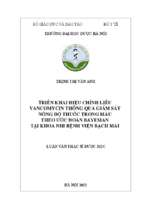 Triển khai hiệu chỉnh liều vancomycin thông qua giám sát nồng độ thuốc trong máu theo ước đoán bayesian tại khoa nhi bệnh viện bạch mai