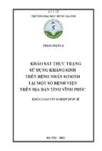 Khảo sát thực trạng sử dụng kháng sinh trên bệnh nhân sơ sinh tại một số bệnh viện trên địa bàn tỉnh vĩnh phúc