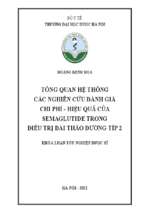 Tổng quan hệ thống các nghiên cứu đánh giá chi phí   hiệu quả của semaglutide trong điều trị đái tháo đường tuýp 2