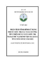 Phân tích tình hình sử dụng thuốc điều trị đái tháo đường tuýp 2 trên bệnh nhân điều trị ngoại trú tại bệnh viện đa khoa tỉnh ninh bình năm 2020