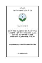 Phân tích danh mục thuốc sử dụng tại bệnh viện phục hồi chức năng   điều trị bệnh nghề nghiệp, thành phồ hồ chí minh năm 2020