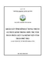 Khảo sát tình hình sử dụng thuốc an thần kinh trong điều trị tâm thần phân liệt tại bệnh viện tâm thần phú thọ