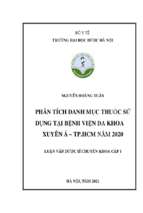 Phân tích danh mục thuốc sử dụng tại bệnh viện đa khoa xuyên á   tp. hcm năm 2020