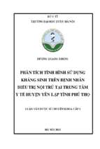 Phân tích tình hình sử dụng kháng sinh trên bệnh nhân điều trị nội trú tại trung tâm y tế huyện yên lập tỉnh phú thọ