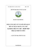 Phân tích một số vấn đề liên quan đến thuốc ung thư tại khoa phụ ung thư   bệnh viện phụ sản trung ương