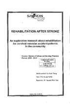 Rehabilitation after stroke an explorative research about rehabilitation for cerebral vascular