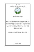 Phân tích tình hình sử dụng kháng sinh trên bệnh nhân điều trị nội trú tại trung tâm y tế huyện cẩm khê tỉnh phú thọ