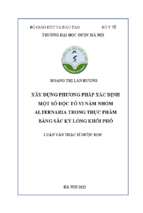 Xây dựng phương pháp xác định một số độc tố vi nấm nhóm alternaria trong thực phẩm bằng sắc ký lỏng khối phổ