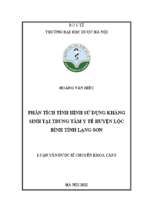 Phân tích tình hình sử dụng kháng sinh tại trung tâm y tế huyện lộc bình tỉnh lạng sơn