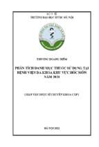 Phân tích danh mục thuốc sử dụng tại bệnh viện đa khoa khu vực hóc môn năm 2020