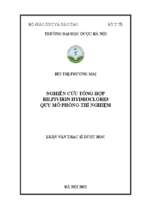 Nghiên cứu tổng hợp rilpivirin hydroclorid quy mô phòng thí nghiệm