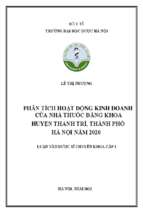 Phân tích hoạt động kinh doanh của nhà thuốc đăng khoa huyện thanh trì, thành phố hà nội năm 2020