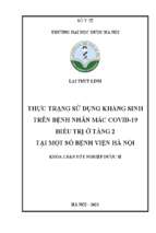 Thực trạng sử dụng kháng sinh trên bệnh nhân mắc covid 19 điều trị ở tầng 2 tại một số bệnh viện hà nội