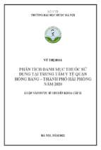 Phân tích danh mục thuốc sử dụng tại trung tâm y tế quận hồng bàng   thành phố hải phòng năm 2020