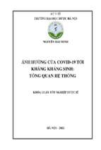 Tổng quan hệ thống về ảnh hưởng của đại dịch covid 19 tới tình trạng kháng kháng sinh