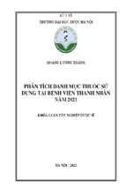 Phân tích đặc điểm can thiệp dược lâm sàng với các kháng sinh ưu tiên trong chương trình quản lý kháng sinh tại bệnh viện thanh nhàn