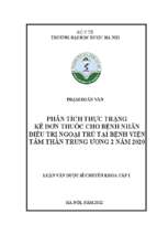 Phân tích thực trạng kê đơn thuốc cho bệnh nhân điều trị ngoại trú tại bệnh viện tâm thần trung ương 2 năm 2020